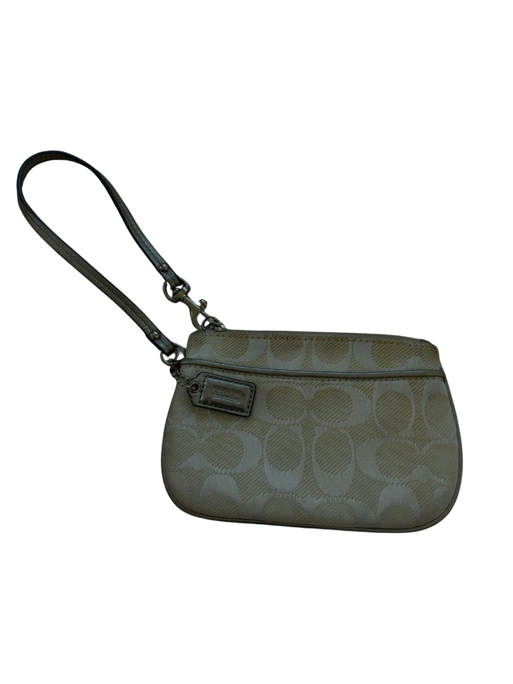 Coach Signature Beige/Ivory Wristlet